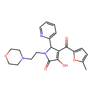 3-hydroxy-4-(5-methylfuran-2-carbonyl)-1-(2-morpholinoethyl)-5-(pyridin-2-yl)-1H-pyrrol-2(5H)-one structure