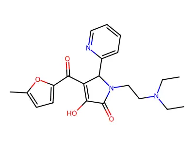 (4E)-1-[2-(diethylamino)ethyl]-4-[hydroxy(5-methylfuran-2-yl)methylidene]-5-(pyridin-2-yl)pyrrolidine-2,3-dione structure