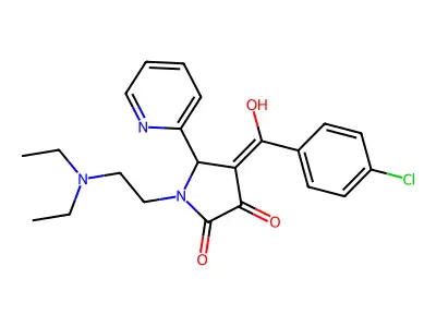 4-(4-chlorobenzoyl)-1-[2-(diethylamino)ethyl]-3-hydroxy-5-(pyridin-2-yl)-2,5-dihydro-1H-pyrrol-2-one structure