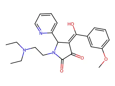 1-(2-diethylaminoethyl)-4-[hydroxy-(3-methoxyphenyl)methylidene]-5-pyridin-2-ylpyrrolidine-2,3-dione structure