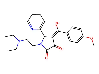 1-(2-diethylaminoethyl)-4-[hydroxy-(4-methoxyphenyl)methylidene]-5-pyridin-2-ylpyrrolidine-2,3-dione structure