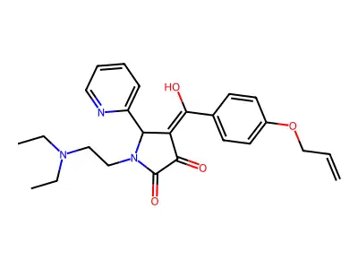 1-(2-diethylaminoethyl)-4-[hydroxy-(4-prop-2-enoxyphenyl)methylidene]-5-pyridin-2-ylpyrrolidine-2,3-dione structure