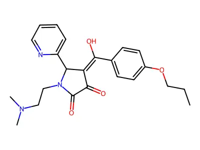 1-(2-dimethylaminoethyl)-4-[hydroxy-(4-propoxyphenyl)methylidene]-5-pyridin-2-ylpyrrolidine-2,3-dione structure
