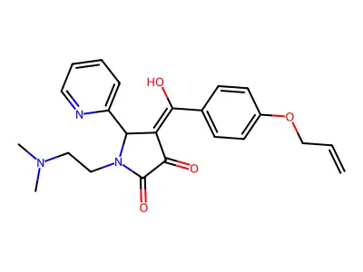 1-(2-dimethylaminoethyl)-4-[hydroxy-(4-prop-2-enoxyphenyl)methylidene]-5-pyridin-2-ylpyrrolidine-2,3-dione structure