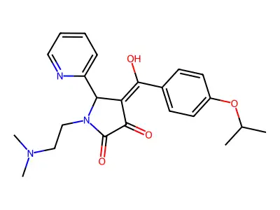1-(2-dimethylaminoethyl)-4-[hydroxy-(4-propan-2-yloxyphenyl)methylidene]-5-pyridin-2-ylpyrrolidine-2,3-dione structure