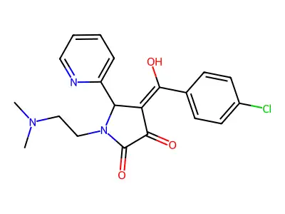 4-(4-chlorobenzoyl)-1-[2-(dimethylamino)ethyl]-3-hydroxy-5-(pyridin-2-yl)-2,5-dihydro-1H-pyrrol-2-one structure