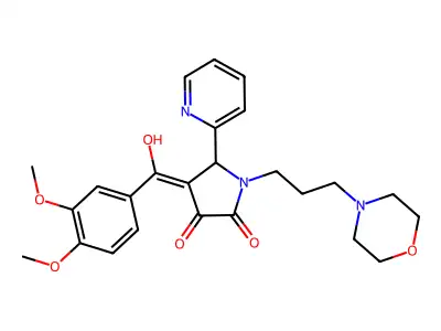 4-(3,4-dimethoxybenzoyl)-3-hydroxy-1-[3-(morpholin-4-yl)propyl]-5-(pyridin-2-yl)-2,5-dihydro-1H-pyrrol-2-one structure
