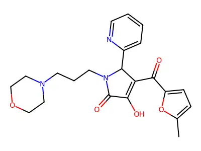 3-hydroxy-4-(5-methylfuran-2-carbonyl)-1-(3-morpholinopropyl)-5-(pyridin-2-yl)-1H-pyrrol-2(5H)-one structure