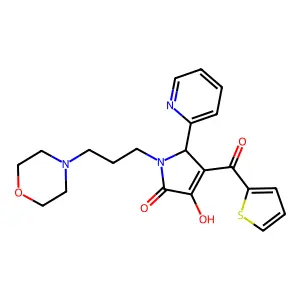 (4E)-4-[hydroxy(thiophen-2-yl)methylidene]-1-[3-(morpholin-4-yl)propyl]-5-(pyridin-2-yl)pyrrolidine-2,3-dione structure
