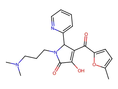 (4E)-1-[3-(dimethylamino)propyl]-4-[hydroxy(5-methylfuran-2-yl)methylidene]-5-(pyridin-2-yl)pyrrolidine-2,3-dione structure