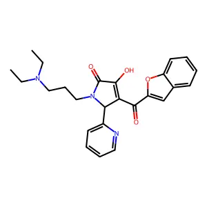4-(benzo[d]furan-2-ylcarbonyl)-1-[3-(diethylamino)propyl]-3-hydroxy-5-(2-pyrid yl)-3-pyrrolin-2-one structure