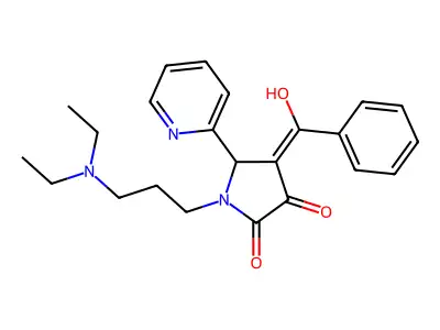 1-[3-(diethylamino)propyl]-4-[hydroxy(phenyl)methylidene]-5-pyridin-2-ylpyrrolidine-2,3-dione structure