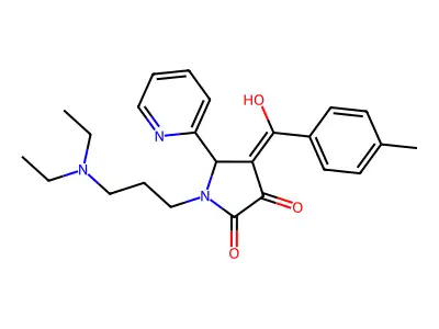 1-[3-(diethylamino)propyl]-3-hydroxy-4-(4-methylbenzoyl)-5-(pyridin-2-yl)-2,5-dihydro-1H-pyrrol-2-one structure