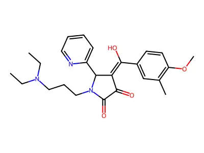 1-[3-(diethylamino)propyl]-3-hydroxy-4-(4-methoxy-3-methylbenzoyl)-5-(pyridin-2-yl)-2,5-dihydro-1H-pyrrol-2-one structure