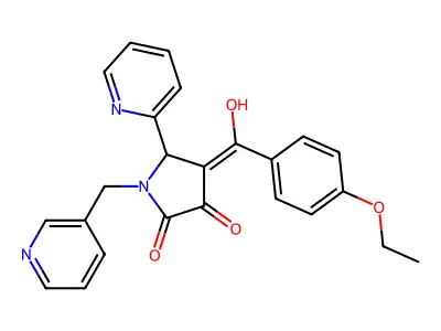 4-(4-ethoxybenzoyl)-3-hydroxy-5-(pyridin-2-yl)-1-[(pyridin-3-yl)methyl]-2,5-dihydro-1H-pyrrol-2-one structure