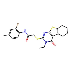 N-(2-Bromo-4-methylphenyl)-2-((3-ethyl-4-oxo-3,4,5,6,7,8-hexahydrobenzo[4,5]thieno[2,3-d]pyrimidin-2-yl)thio)acetamide structure