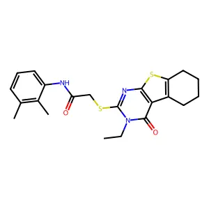 N-(2,3-Dimethylphenyl)-2-((3-ethyl-4-oxo-3,4,5,6,7,8-hexahydrobenzo[4,5]thieno[2,3-d]pyrimidin-2-yl)thio)acetamide structure