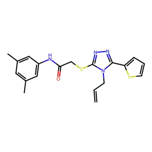 N-(3,5-dimethylphenyl)-2-{[4-(prop-2-en-1-yl)-5-(thiophen-2-yl)-4H-1,2,4-triazol-3-yl]sulfanyl}acetamide structure