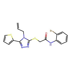 2-((4-Allyl-5-(2-thienyl)-4H-1,2,4-triazol-3-YL)thio)-N-(2-bromophenyl)acetamide structure