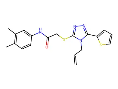 N-(3,4-dimethylphenyl)-2-{[4-(prop-2-en-1-yl)-5-(thiophen-2-yl)-4H-1,2,4-triazol-3-yl]sulfanyl}acetamide structure