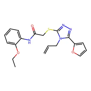2-((4-Allyl-5-(2-furyl)-4H-1,2,4-triazol-3-YL)thio)-N-(2-ethoxyphenyl)acetamide structure