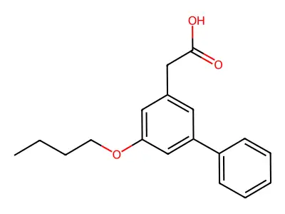 (1,1'-Biphenyl)-3-acetic acid, 5-butoxy- structure