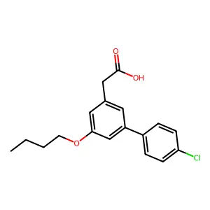 5-丁氧基-4'-氯-3-联苯乙酸 structure
