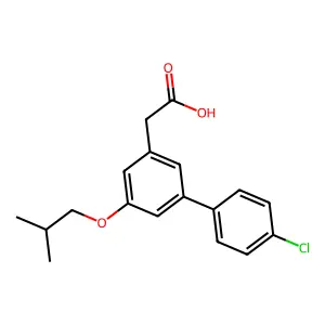 3-Biphenylacetic acid, 4'-chloro-5-isobutoxy- structure