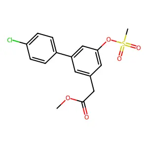 3-Biphenylacetic acid, 4'-chloro-5-methylsulfonyloxy-, methyl ester structure