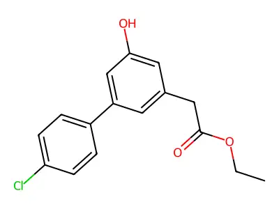 Ethyl 4'-chloro-5-hydroxy(1,1'-biphenyl)-3-acetate structure