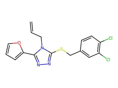 4-Allyl-3-((3,4-dichlorobenzyl)thio)-5-(2-furyl)-4H-1,2,4-triazole structure