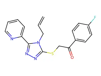 2-((4-Allyl-5-(2-pyridinyl)-4H-1,2,4-triazol-3-YL)thio)-1-(4-F-PH)ethanone structure