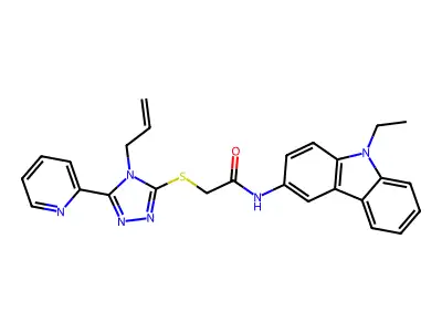 2-((4-Allyl-5-(pyridin-2-yl)-4H-1,2,4-triazol-3-yl)thio)-N-(9-ethyl-9H-carbazol-3-yl)acetamide structure