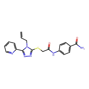 4-((((4-Allyl-5-(2-pyridinyl)-4H-1,2,4-triazol-3-YL)thio)acetyl)amino)benzamide structure