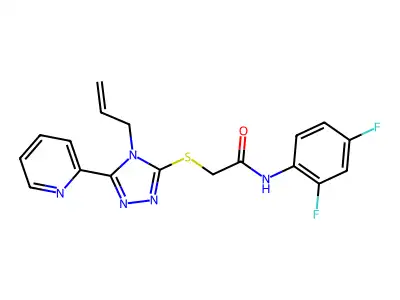 N-(2,4-difluorophenyl)-2-{[4-(prop-2-en-1-yl)-5-(pyridin-2-yl)-4H-1,2,4-triazol-3-yl]sulfanyl}acetamide structure