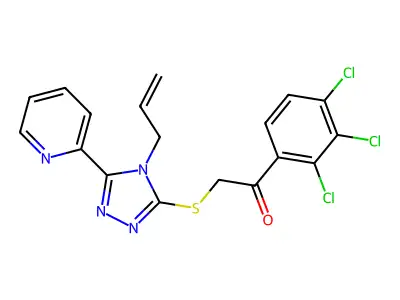 2-{[4-allyl-5-(2-pyridinyl)-4H-1,2,4-triazol-3-yl]sulfanyl}-1-(2,3,4-trichlorophenyl)ethanone structure