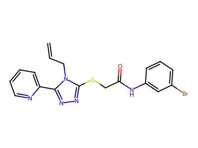 2-((4-Allyl-5-(2-pyridinyl)-4H-1,2,4-triazol-3-YL)thio)-N-(3-BR-PH)acetamide structure