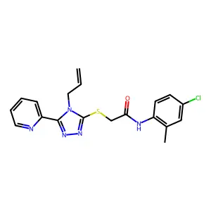 N-(4-chloro-2-methylphenyl)-2-{[4-(prop-2-en-1-yl)-5-(pyridin-2-yl)-4H-1,2,4-triazol-3-yl]sulfanyl}acetamide structure