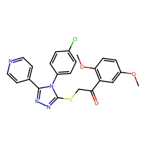 2-((4-(4-Chlorophenyl)-5-(pyridin-4-yl)-4H-1,2,4-triazol-3-yl)thio)-1-(2,5-dimethoxyphenyl)ethanone structure