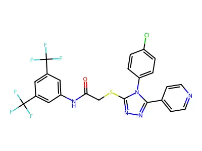 N-[3,5-BIS(TRIFLUOROMETHYL)PHENYL]-2-{[4-(4-CHLOROPHENYL)-5-(4-PYRIDINYL)-4H-1,2,4-TRIAZOL-3-YL]SULFANYL}ACETAMIDE structure
