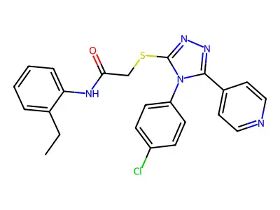 2-{[4-(4-chlorophenyl)-5-(pyridin-4-yl)-4H-1,2,4-triazol-3-yl]sulfanyl}-N-(2-ethylphenyl)acetamide structure
