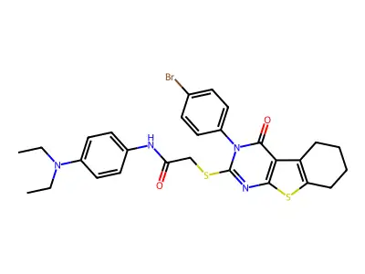 2-{[3-(4-bromophenyl)-4-oxo-3,4,5,6,7,8-hexahydro[1]benzothieno[2,3-d]pyrimidin-2-yl]sulfanyl}-N-[4-(diethylamino)phenyl]acetamide structure