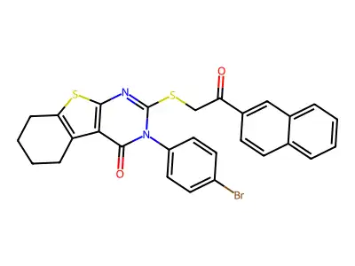 3-(4-BROMOPHENYL)-2-{[2-(2-NAPHTHYL)-2-OXOETHYL]SULFANYL}-5,6,7,8-TETRAHYDRO[1]BENZOTHIENO[2,3-D]PYRIMIDIN-4(3H)-ONE structure