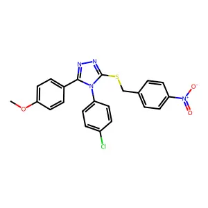 4-(4-Chlorophenyl)-3-(4-methoxyphenyl)-5-((4-nitrobenzyl)thio)-4H-1,2,4-triazole structure