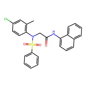 2-[N-(benzenesulfonyl)-4-chloro-2-methylanilino]-N-naphthalen-1-ylacetamide structure