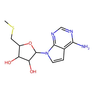 7-(5-S-Methyl-5-thiopentofuranosyl)-7H-pyrrolo[2,3-d]pyrimidin-4-amine structure