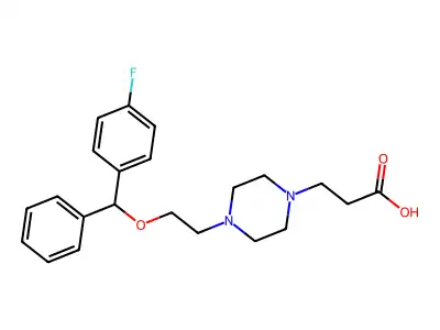 1-(2-Carboxyethyl)-4-[2-(4-fluorobenzhydryloxy)ethyl]piperazine structure