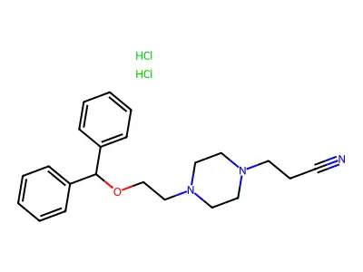 1-Piperazinepropionitrile, 4-(2-(diphenylmethoxy)ethyl)-, dihydrochloride structure