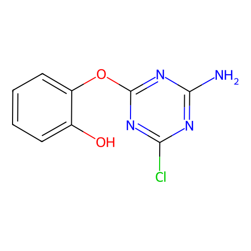2-[(4-Amino-6-chloro-1,3,5-triazin-2-yl)oxy]phenol structure