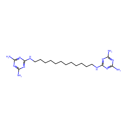 N,N'''-Dodecane-1,12-diylbis(1,3,5-triazine-2,4,6-triamine) structure